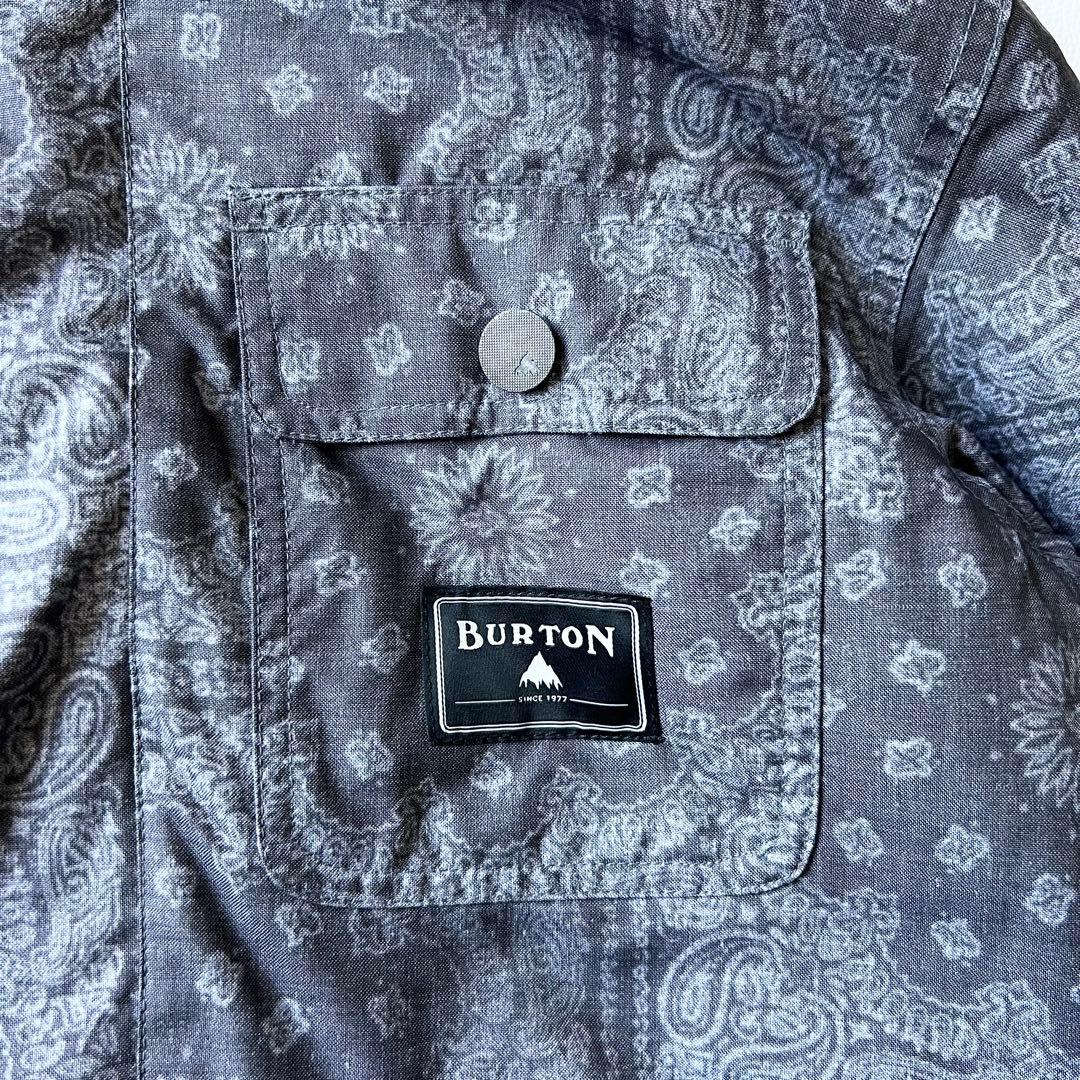3279 バートン　ジャケット バンダナ柄 フード脱着可能　M グレー 薄紫