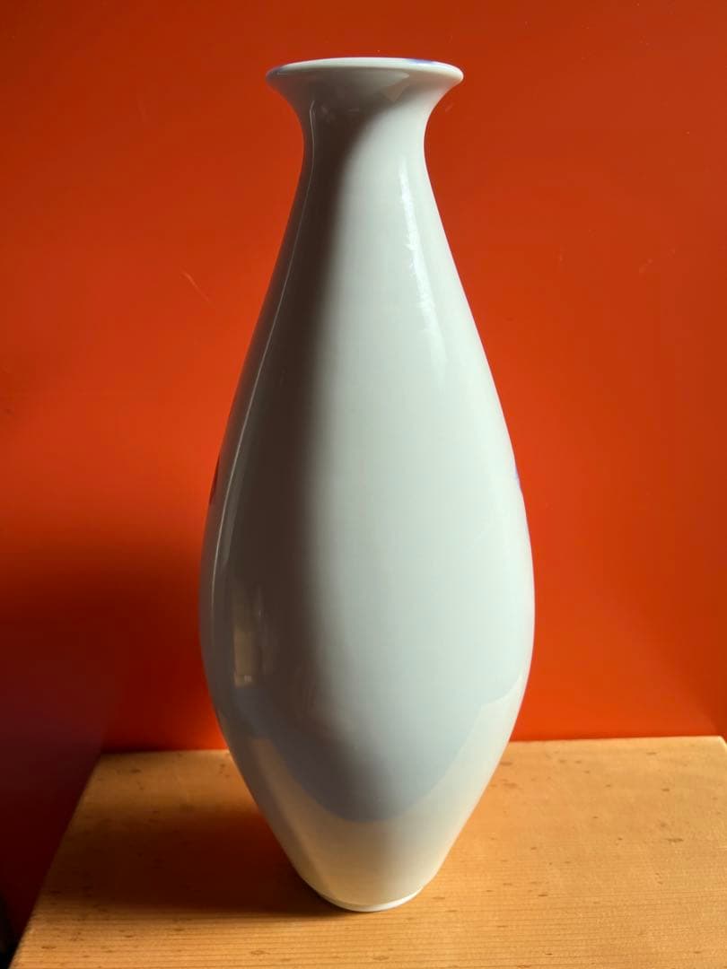 1254  深川製磁　染付花鳥　大花瓶　42cm  未使用