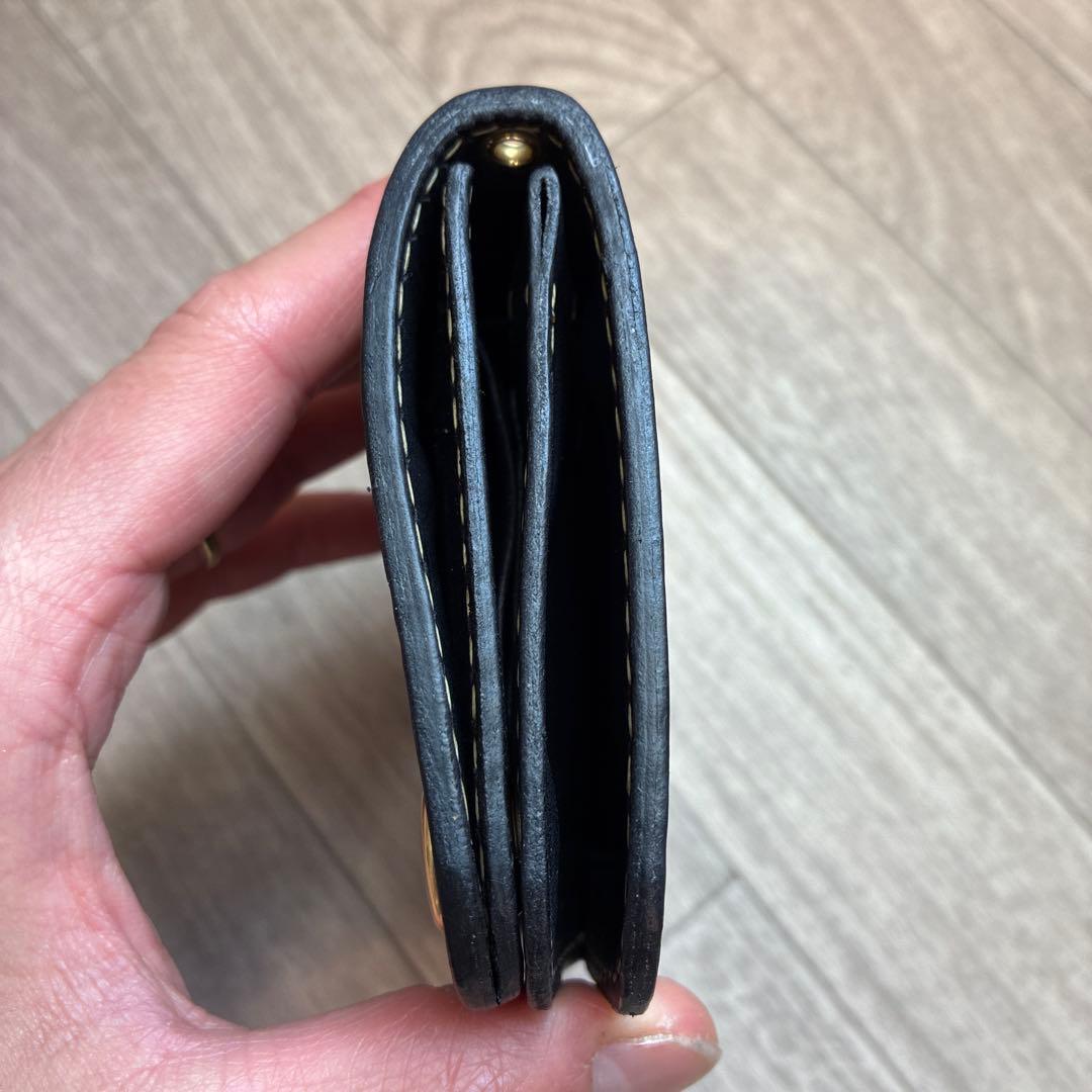 イタリアンレザー　ミドルトラッカーウォレット　真鍮　お札を折らずに収納　タイプB