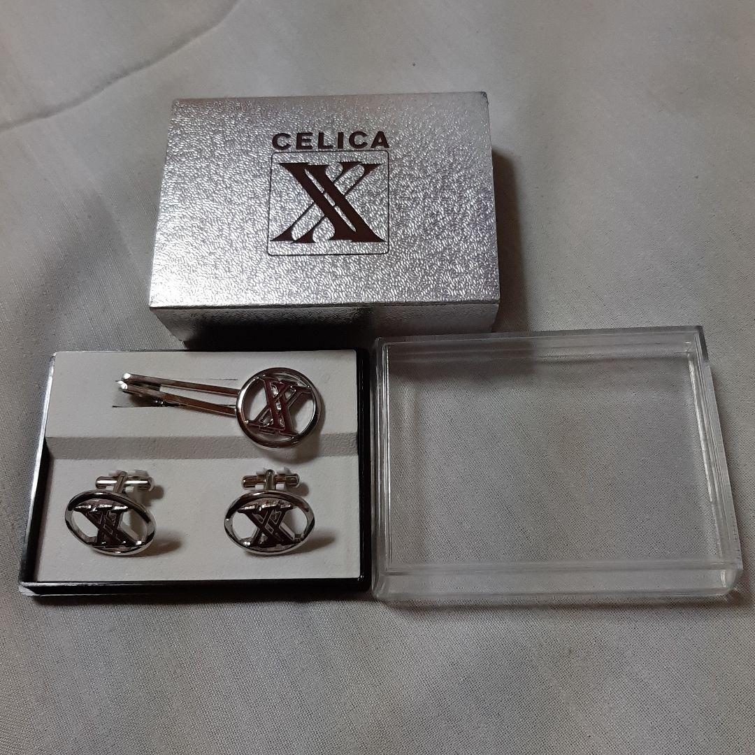 未使用◆当時物◆トヨタ旧車セリカXX発売記念品ネクタイピン&カフスボタンセット