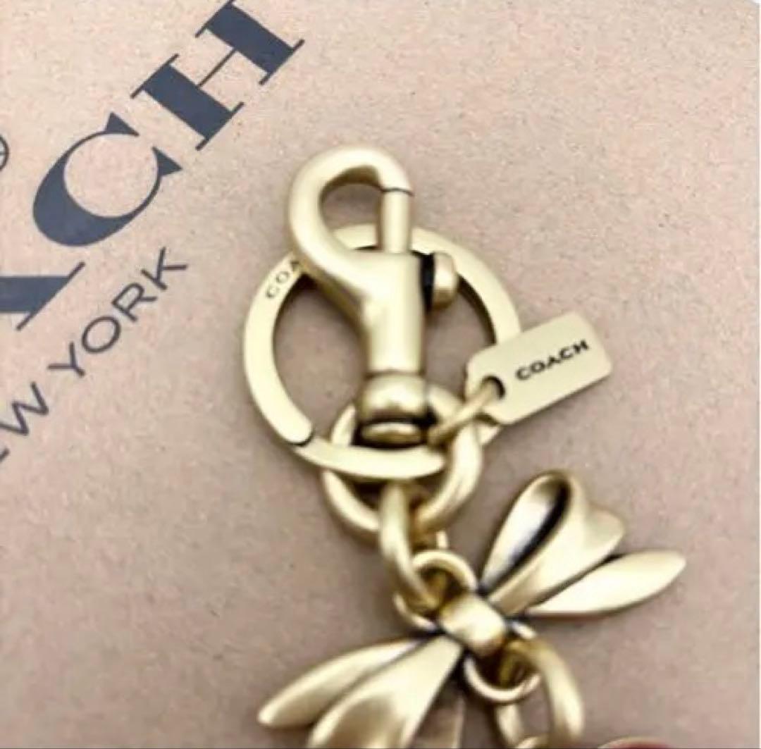 n*o様 【COACH☆新品】ボウ ハート ロケット バッグ チャーム！ブラス