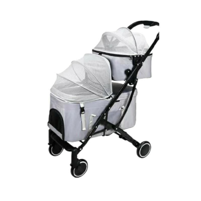 小型犬猫用折りたたみペットカート 対面式 軽量 耐荷重20kg 4輪ペットバギー