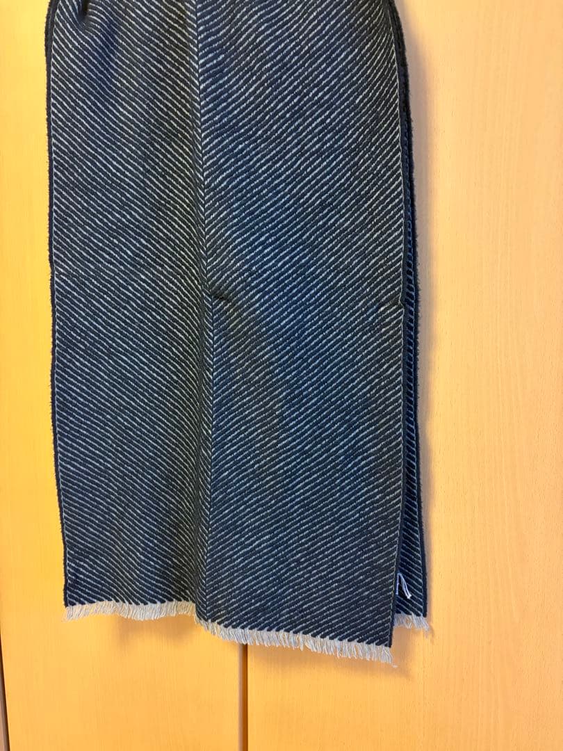 Johnstons of Elgin ジョンストンズ マフラー ネイビー✖️グレー