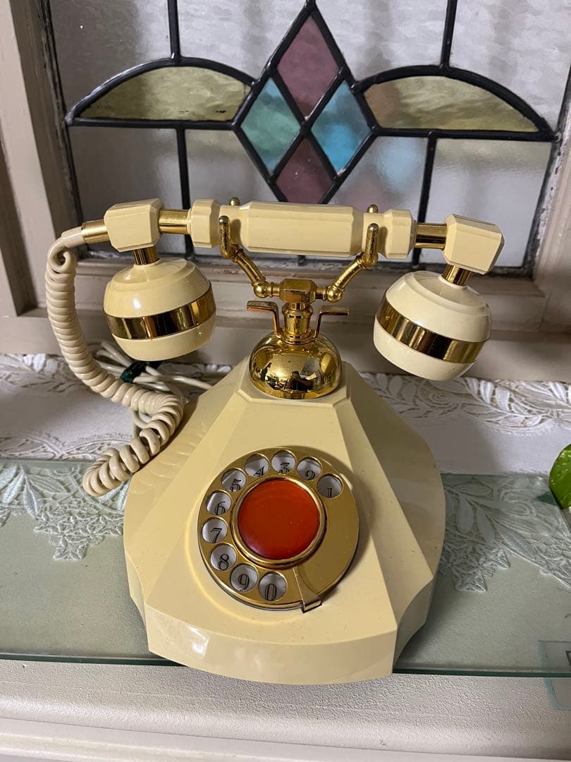 レトロ ダイヤル式 電話機 洋風 日本製 固定電話