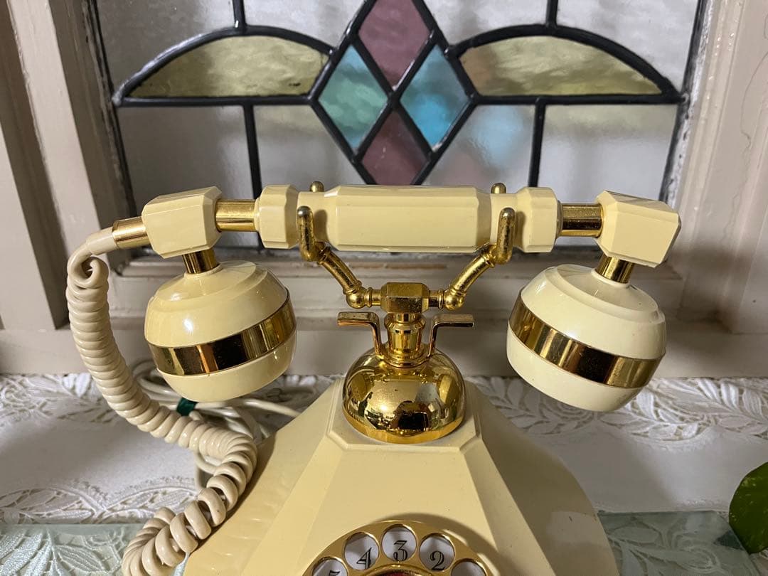 レトロ ダイヤル式 電話機 洋風 日本製 固定電話