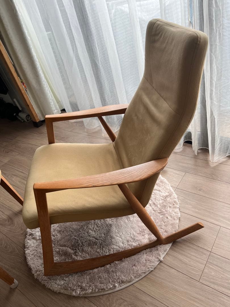 日進木工　ベージュ ロッキングチェア