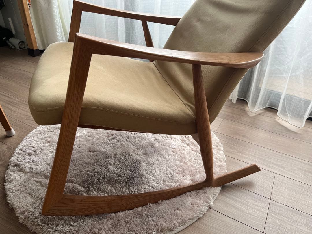 日進木工　ベージュ ロッキングチェア