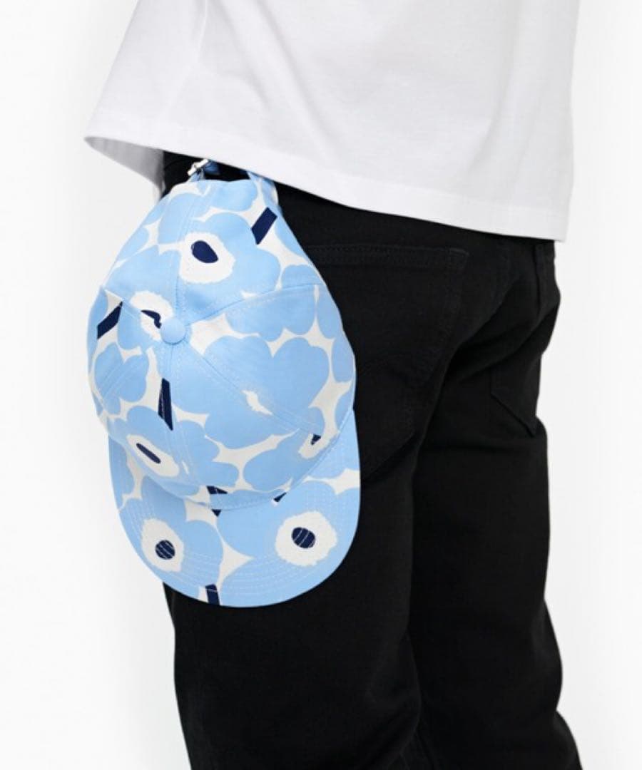 【美品・希少】マリメッコ　ウニッコ　キャップ　水色　ブルー　marimekko