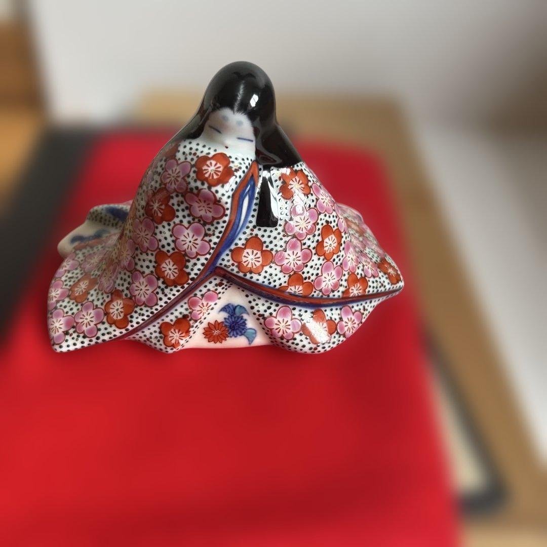 【美品】源氏雛 伊万里焼 陶器人形 萬太郎作