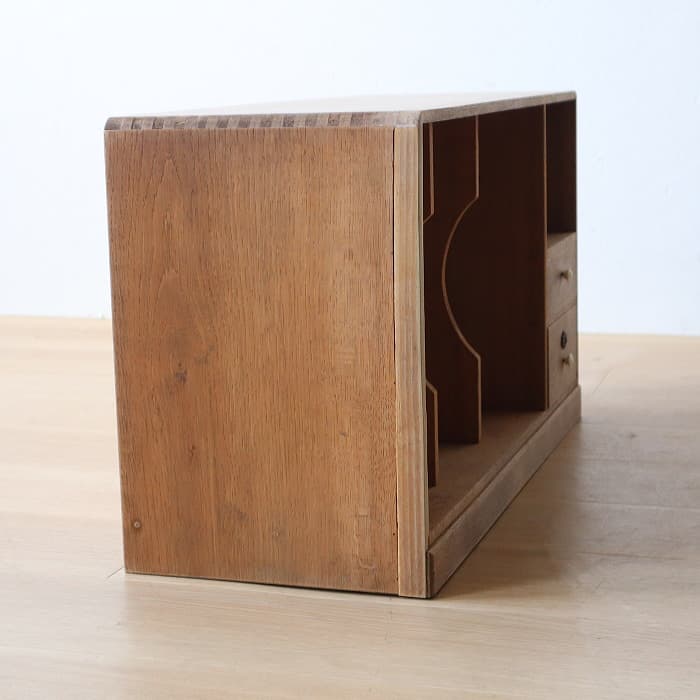 アンティーク 本棚 書棚 無塗装 ナラ材 古家具 昭和レトロ