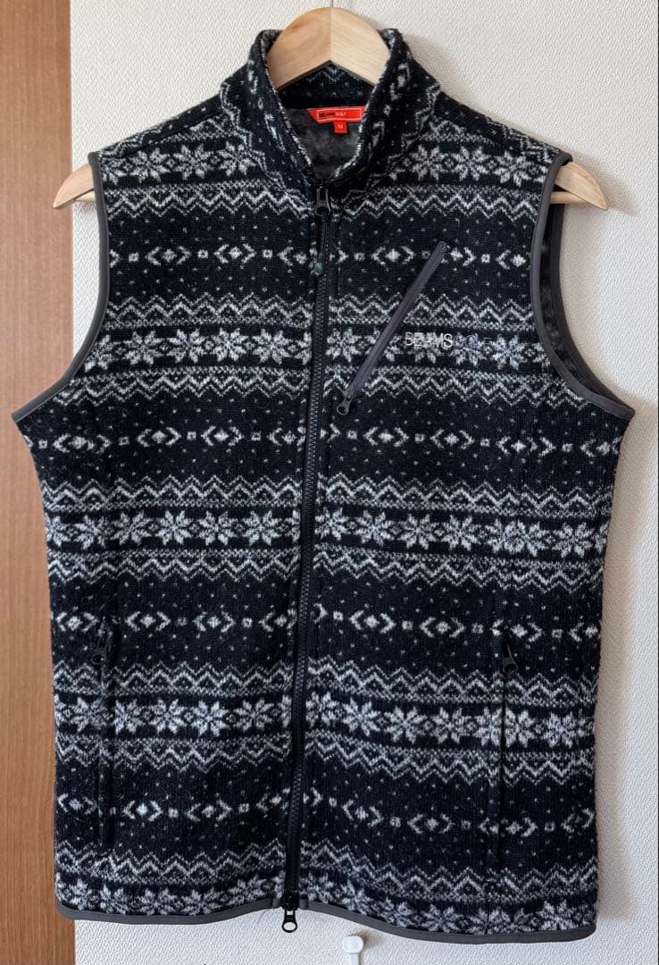 希少　美品　BEAMSGOLF ビームスゴルフ　総柄　ベスト　M