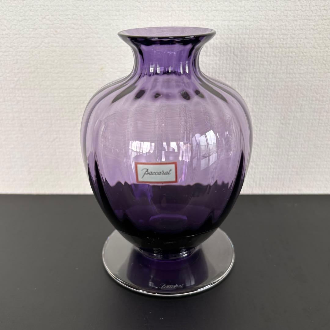【新品未使用】Baccarat バカラ アクアレーユ 一輪挿し パープル 希少
