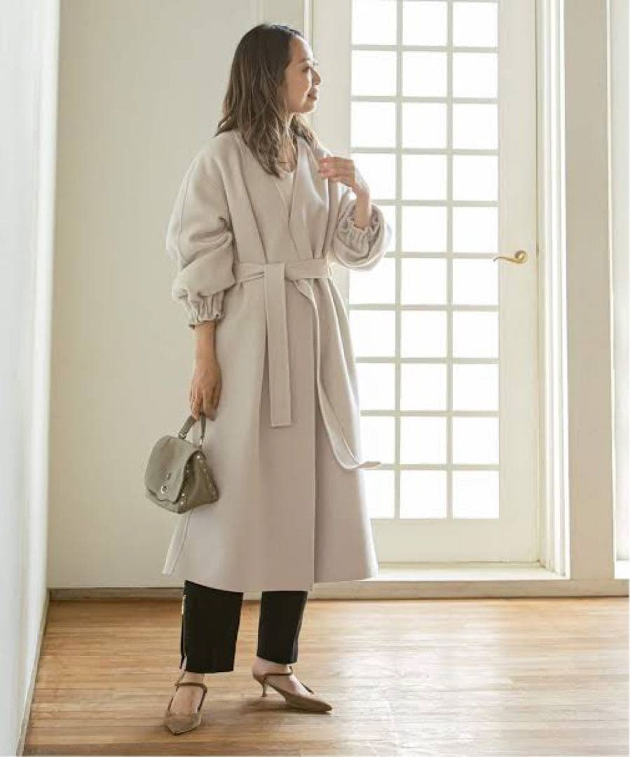 Noble リバーパフガウンコート ベージュ 新品