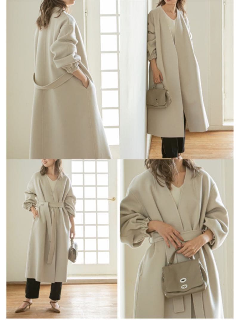 Noble リバーパフガウンコート ベージュ 新品