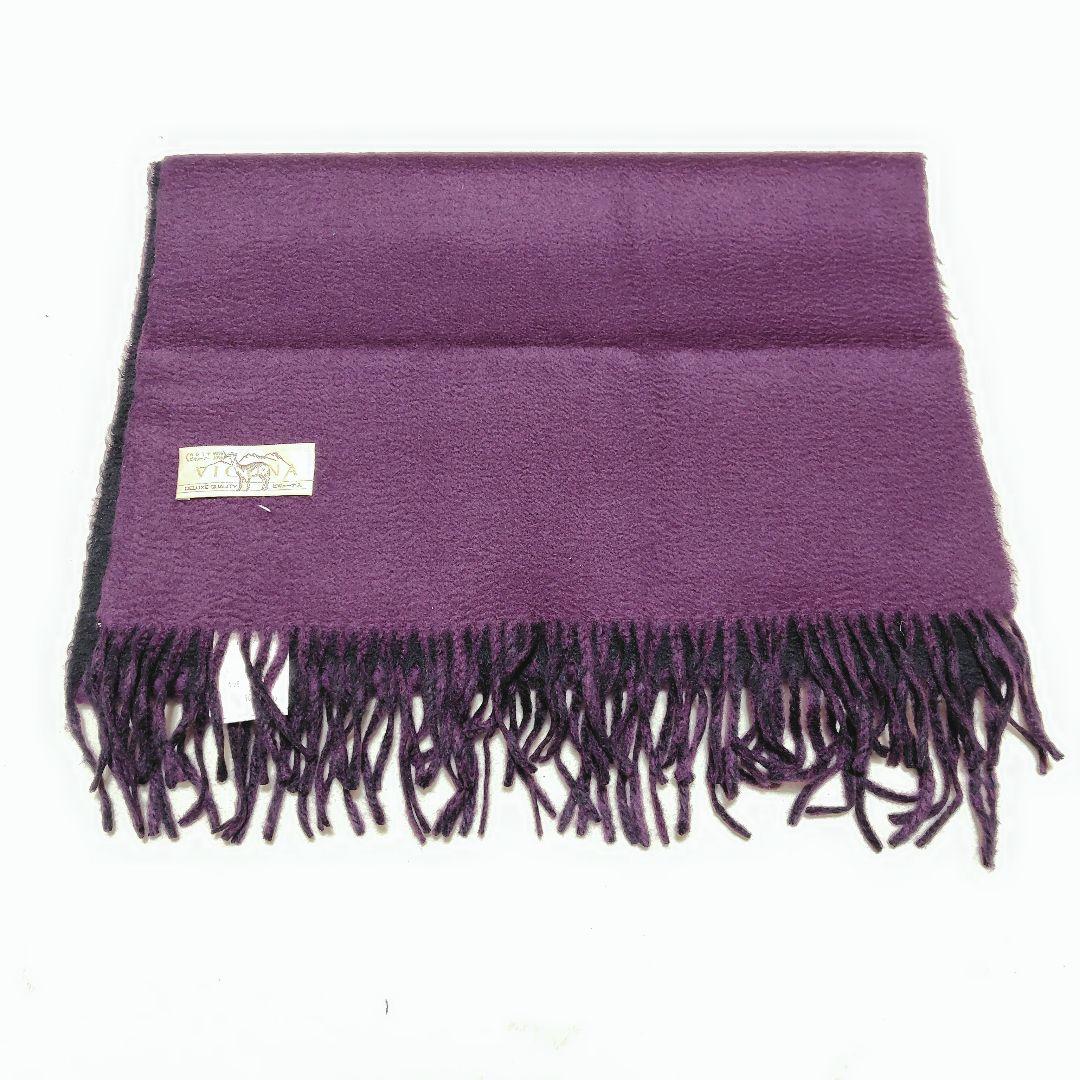 ストール　ビキューナ混　ショール　カシミア　フリンジ　ブラック　高級素材　希少