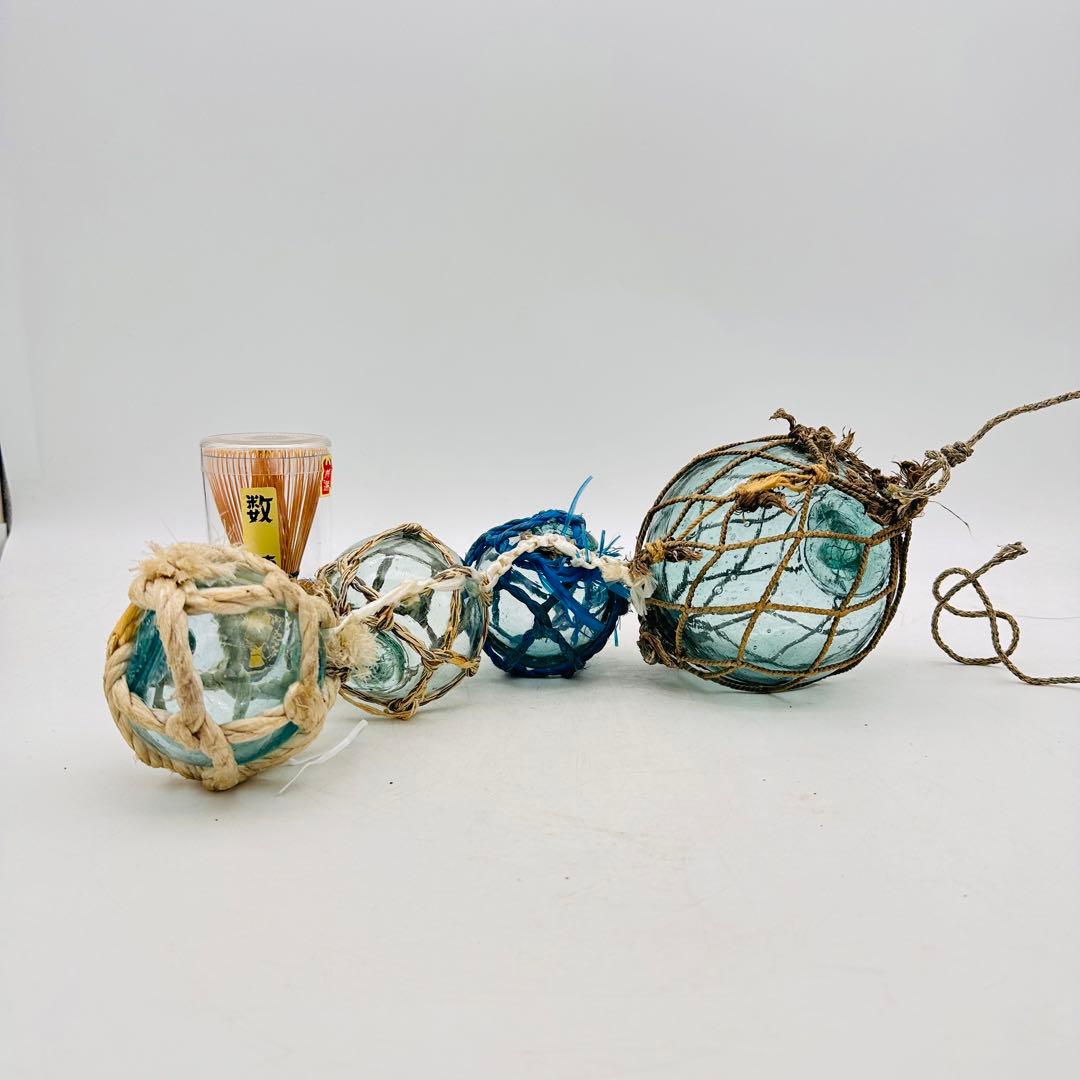 T昭和レトロ アンティーク ガラスの浮き玉 約12.5cm レアガラス 気泡硝子