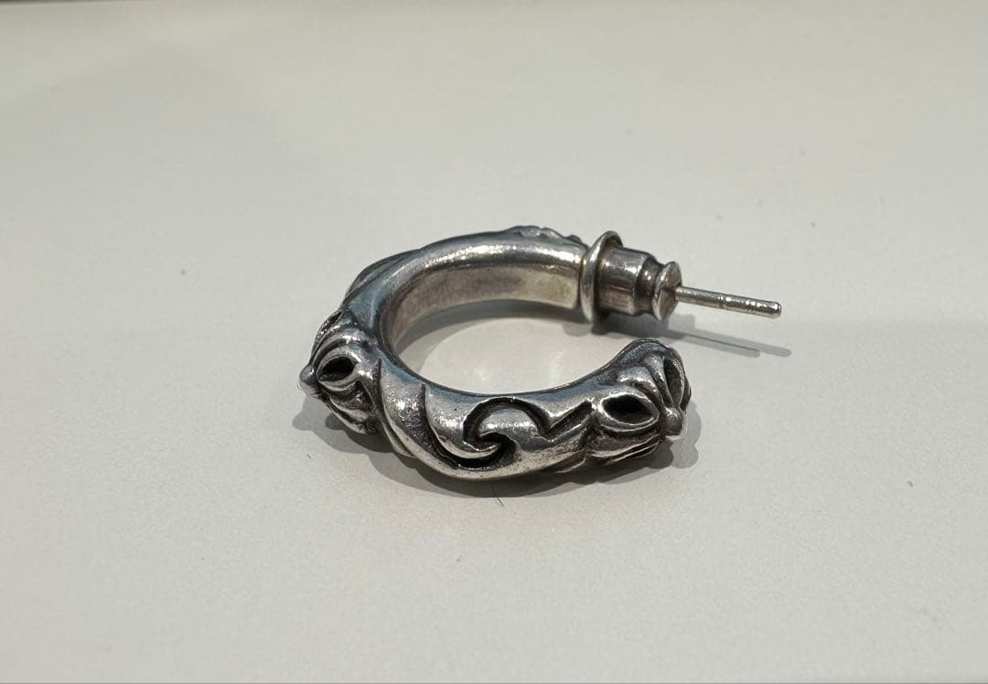 （最終値下)クロムハーツシルバー925装飾フープピアス(片耳用)