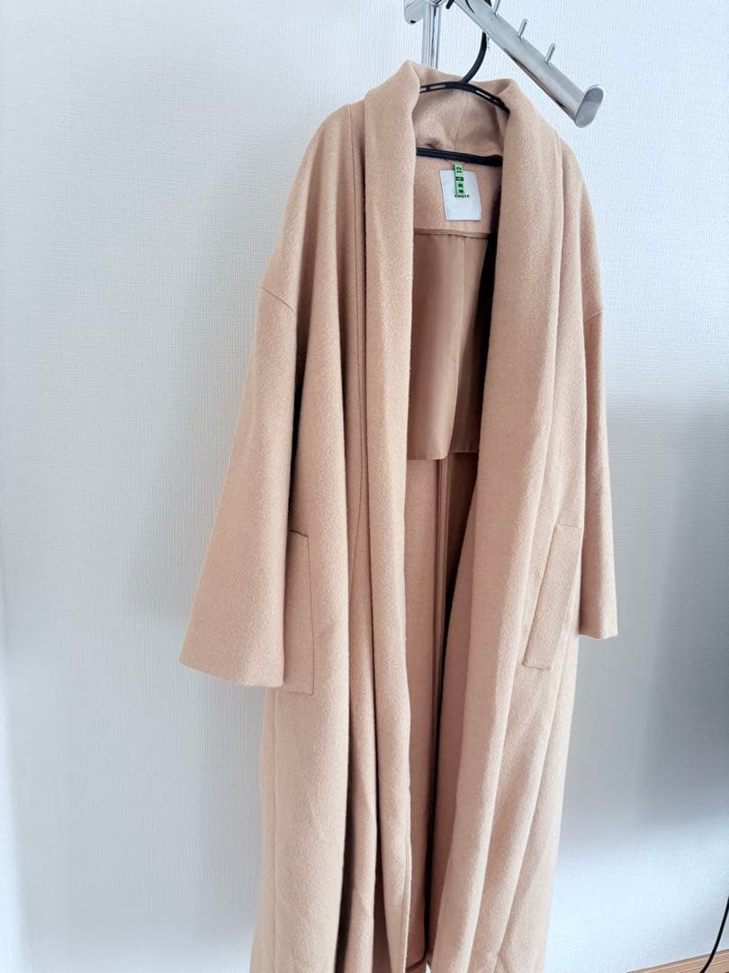 エブール アルパカ ロングコート ベージュ　36 ebure 定価16.5万
