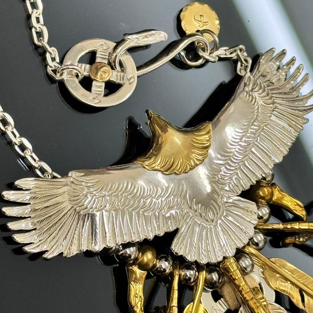 925特大イーグル 金爪先金フェザーセット！フェザーネックレス　登坂広臣キムタク