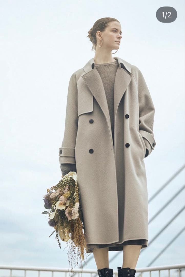 Theory Luxe 2022AWウールカシミヤトレンチ風ロングコート