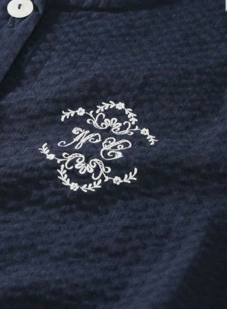 【新品】ナルエー　綿１００％サッカー　刺しゅうアクセント パジャマM〜L