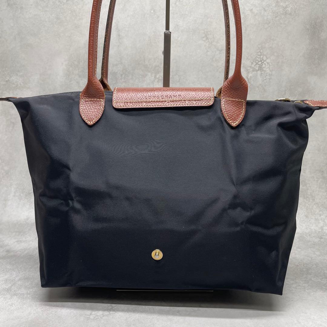 美品✨ロンシャン プリアージュ M トートバッグ ナイロン×レザー 肩掛け 黒