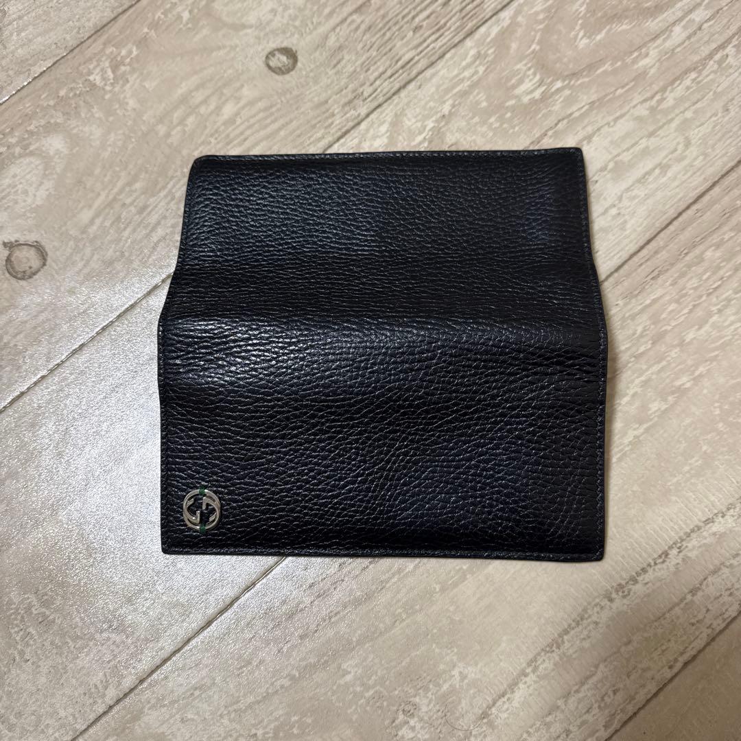 お*ん様 GUCCI レザー長財布 ブラック