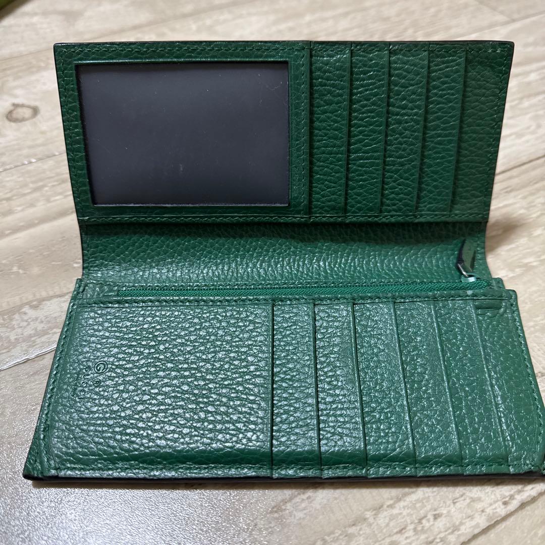 お*ん様 GUCCI レザー長財布 ブラック