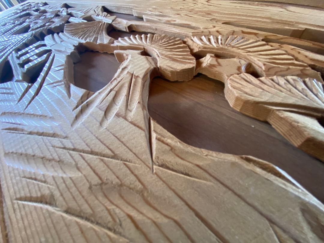 彫刻欄間2枚1組⓴