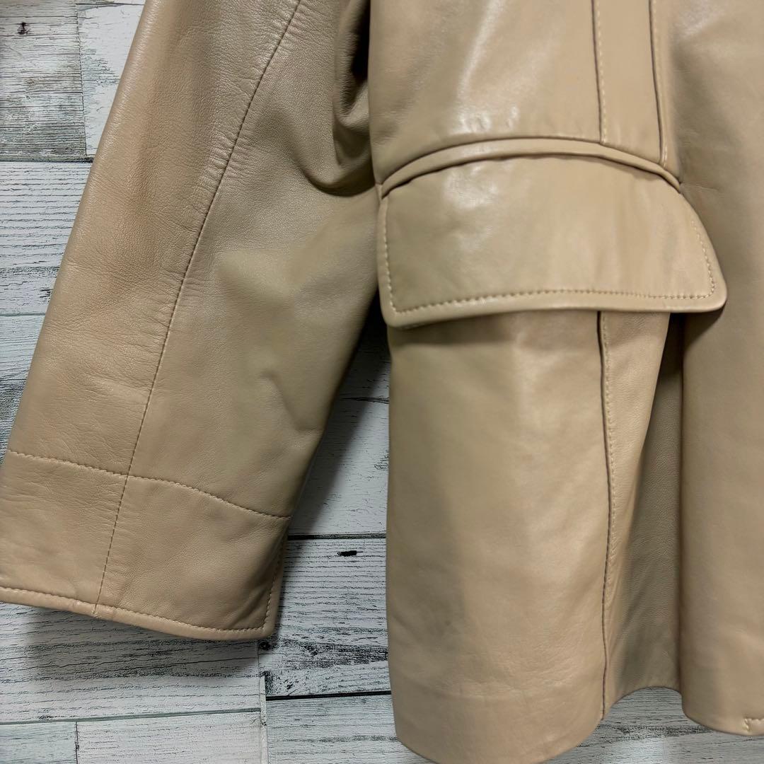 ☆最高級☆バルマン　レザージャケット　テーラードジャケット　ラムレザー&シルク