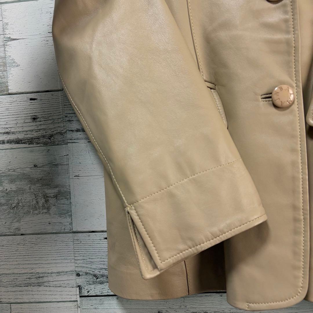 ☆最高級☆バルマン　レザージャケット　テーラードジャケット　ラムレザー&シルク