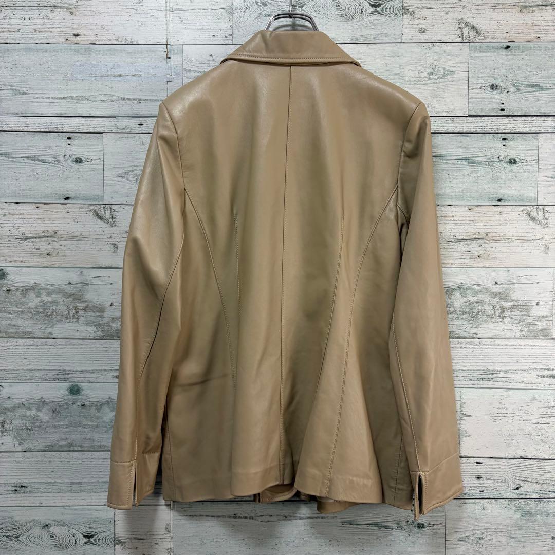 ☆最高級☆バルマン　レザージャケット　テーラードジャケット　ラムレザー&シルク