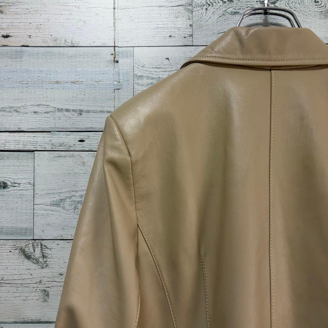 ☆最高級☆バルマン　レザージャケット　テーラードジャケット　ラムレザー&シルク