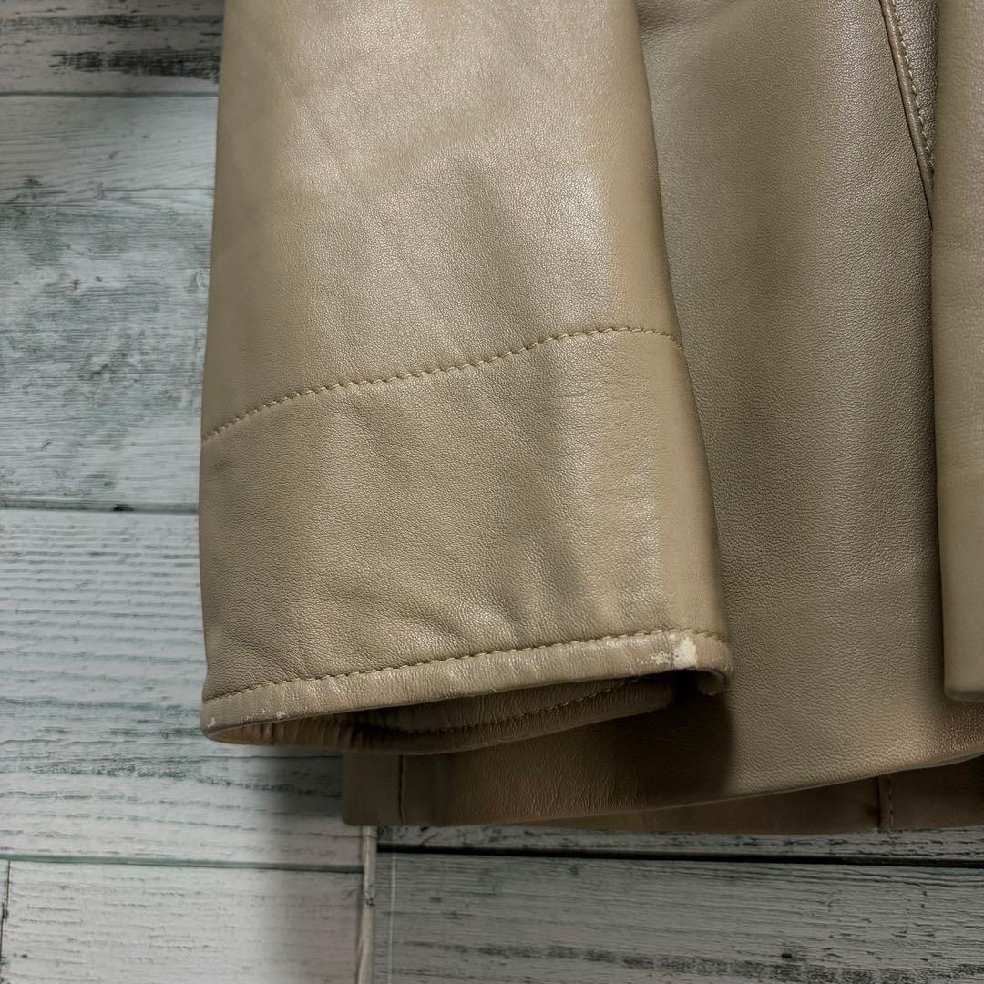 ☆最高級☆バルマン　レザージャケット　テーラードジャケット　ラムレザー&シルク