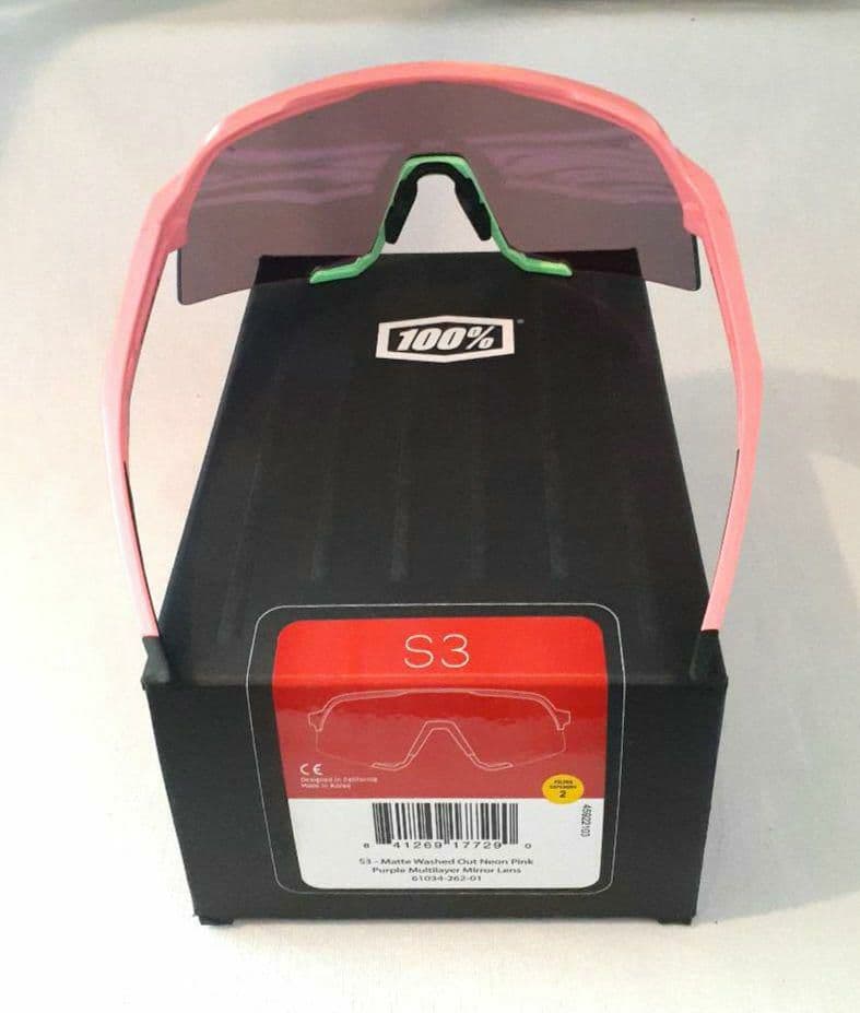 100% S3 ネオンピンク パープルミラーレンズ