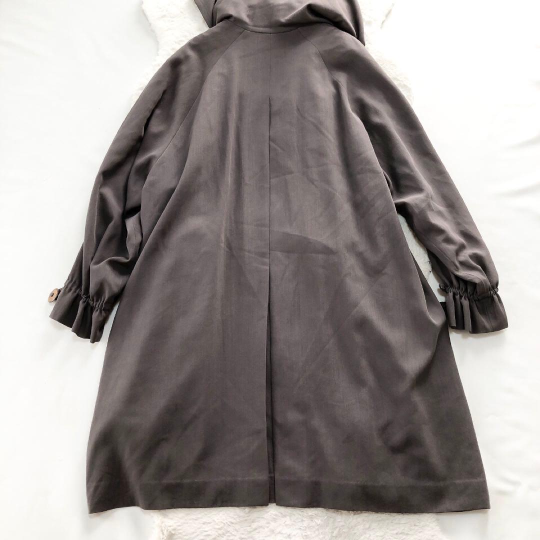 ヨーガンレール*ロングコート　カーディガン　羽織　フード付 グレー
