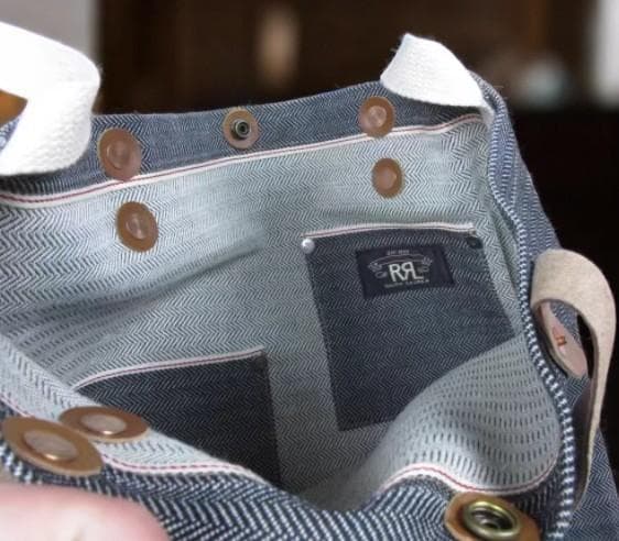 ☆まるこ☆【DOUBLE RLヘリンボーン柄キャンバストートバッグ グレー