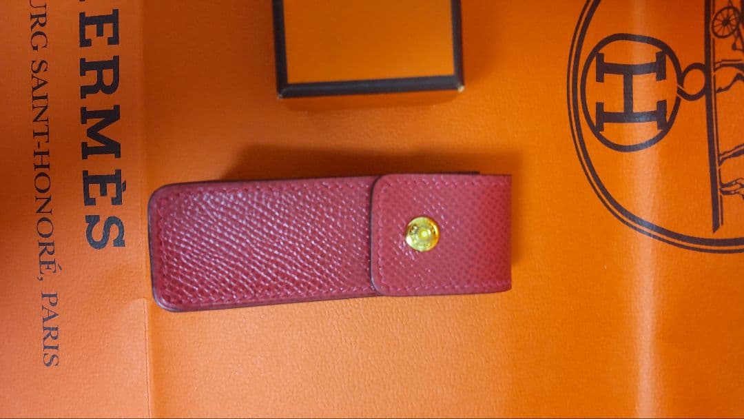 【極美品】エルメス 印鑑ケース 赤 レッド