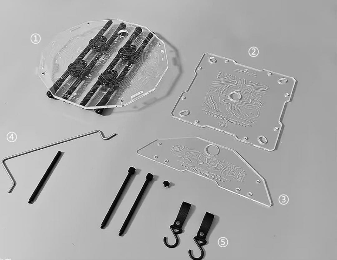 サイドテーブルスケボー　アクリル アウトドア キャンプ　IGTテーブル　収納付き