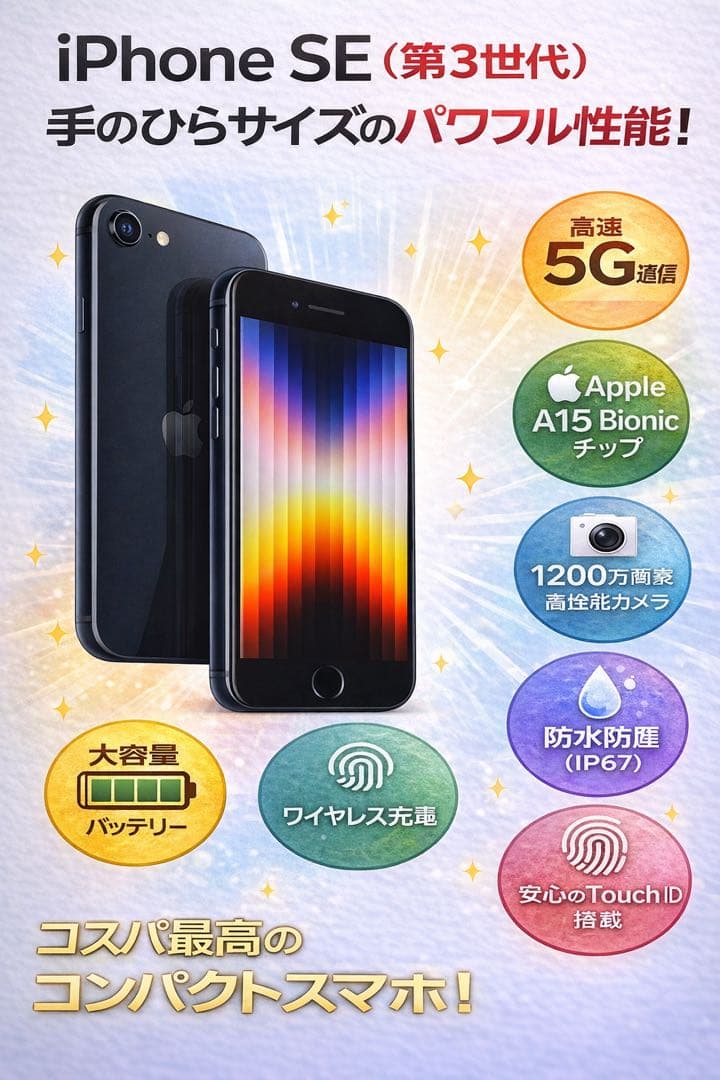 美品 バッテリー100% iPhone SE3 SIMフリー ネットワーク◯