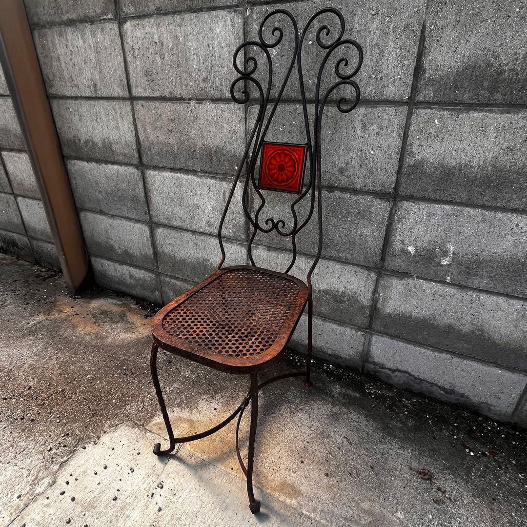 フランスアンティーク，アイアンチェアー