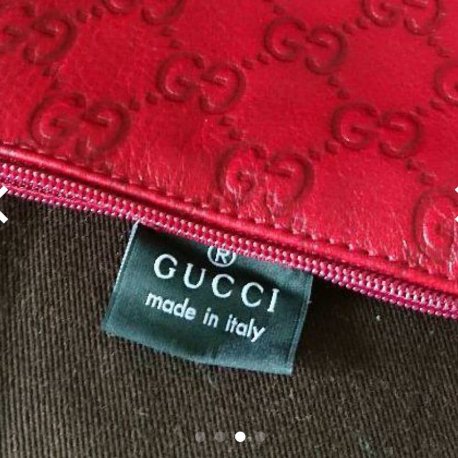 GUCCI 　グッチ　正規品【新品未使用】レザークッション グッチシマ 赤