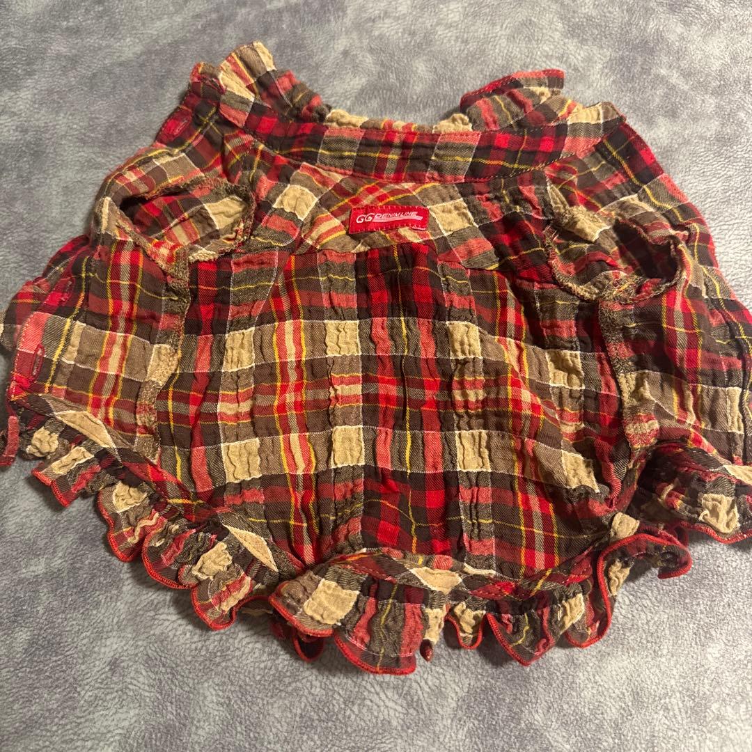 アトリエGG 長袖チェックワンピース