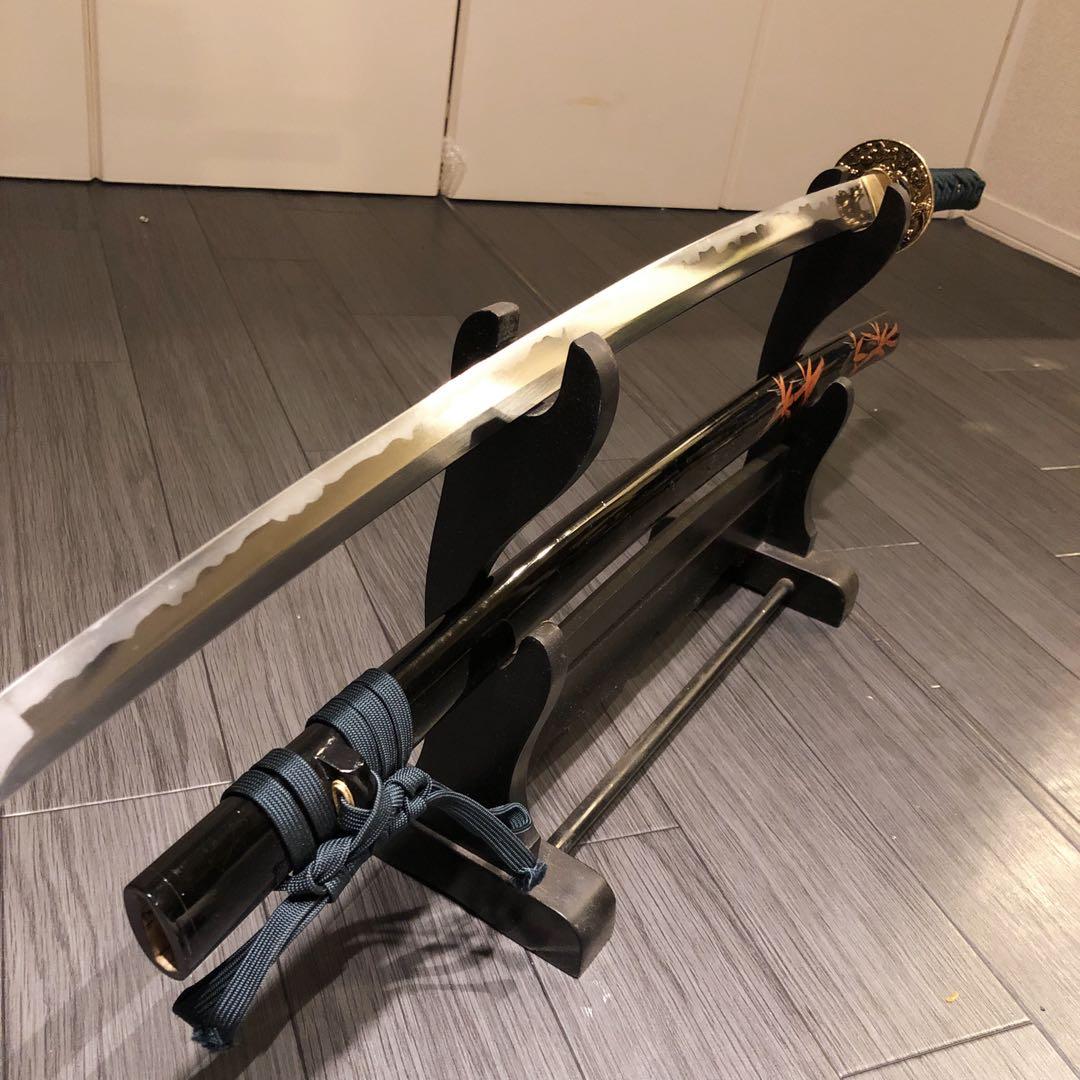 高級模造刀　高級居合刀　緑金拵え　亜合金刀身　居合刀