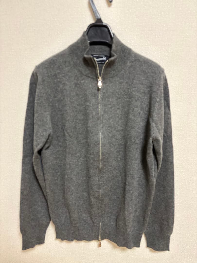 ドルモア カシミヤ カーディガン 40グレー Drumohr フルジップ ニット