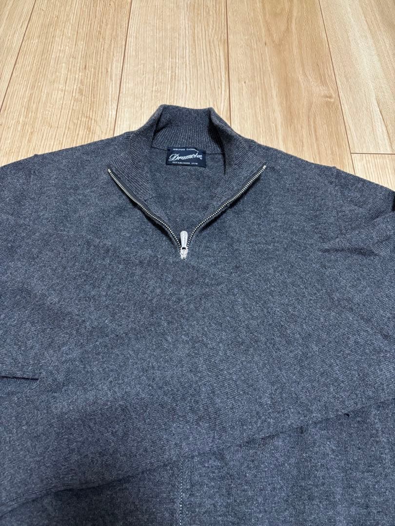 ドルモア カシミヤ カーディガン 40グレー Drumohr フルジップ ニット