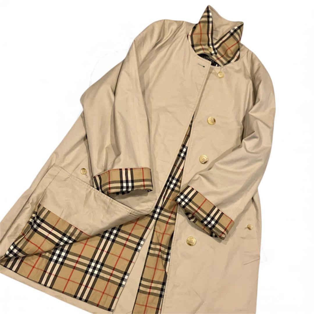 Burberrys 80-90英国製 ステンカラーコート　ダブルフェイス
