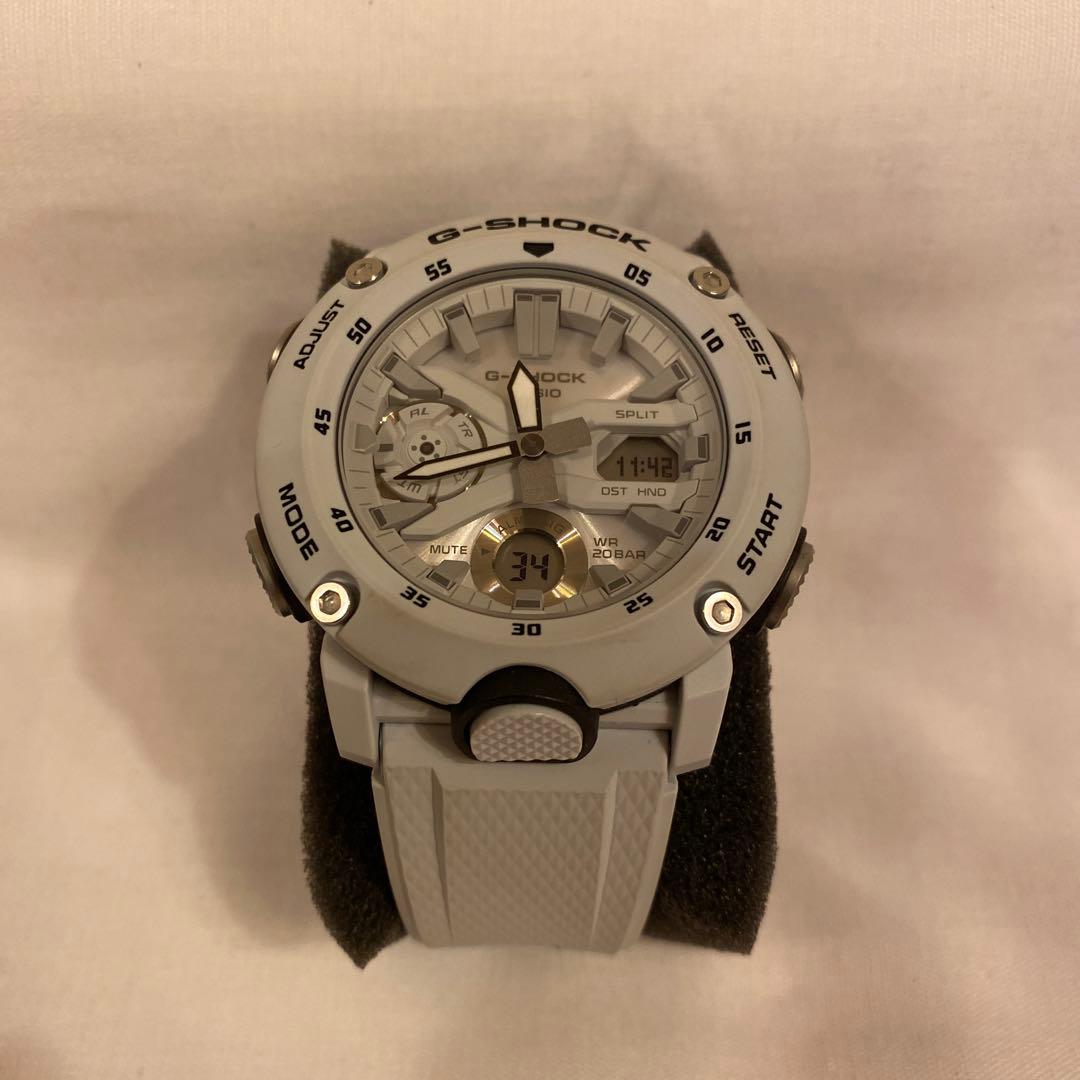 【美品】CASIO G-SHOCK アナデジ腕時計 ライトグレー　箱付き