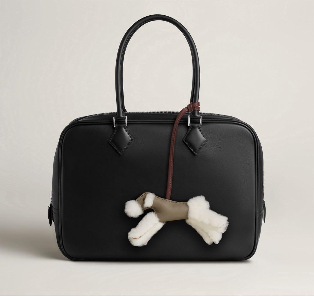 エルメス　バディチャーム　ベージュマルファ　K刻印　犬