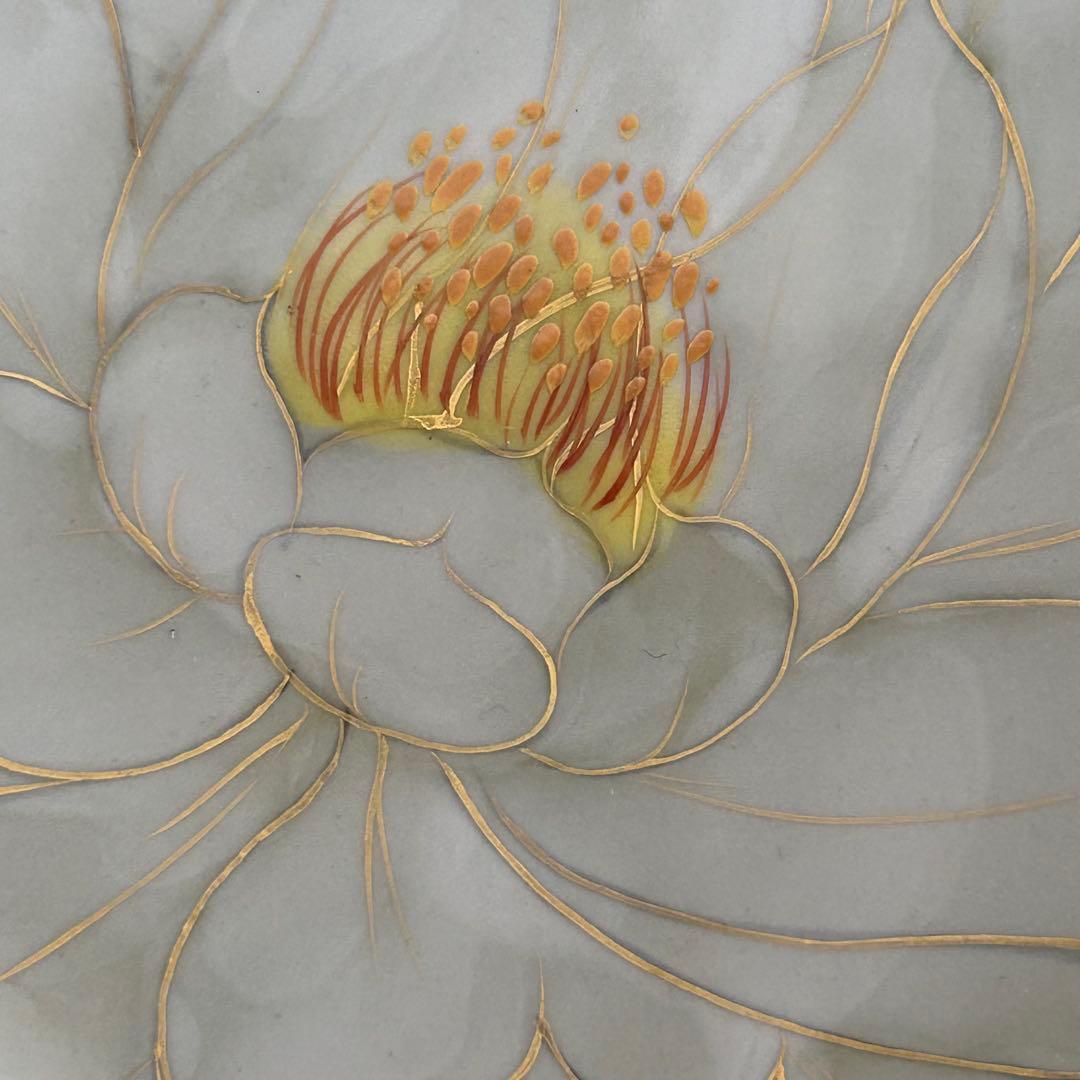 【未使用】清水焼　京焼　陶葊　陶あん　深皿　月下美人